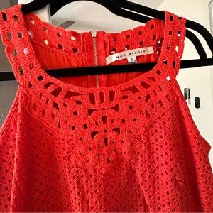 Max Studio red orange eyelet dress